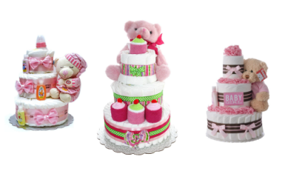 baby girl diaper cakes