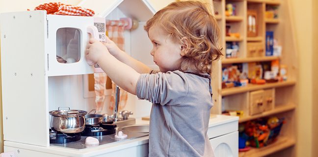 wooden toy toaster and kettle