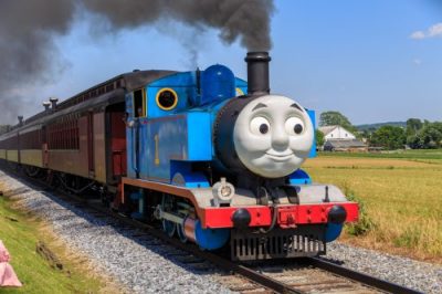 sit on thomas train and track