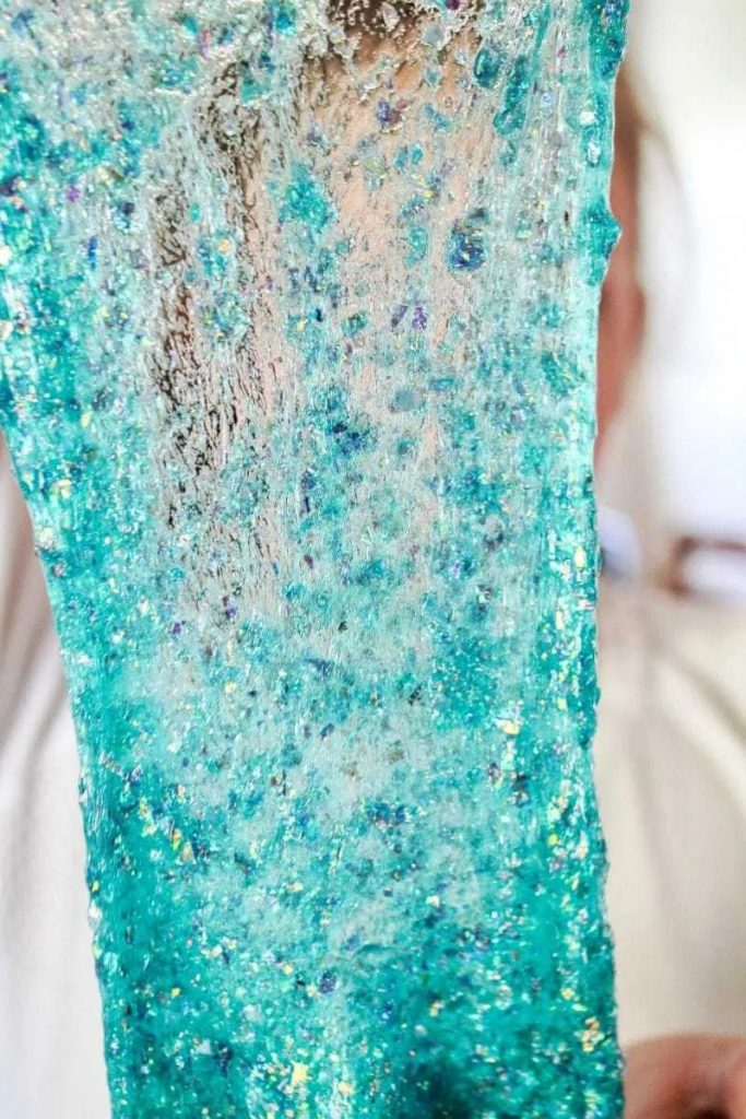 This is an image of beautiful teal mermaid slime